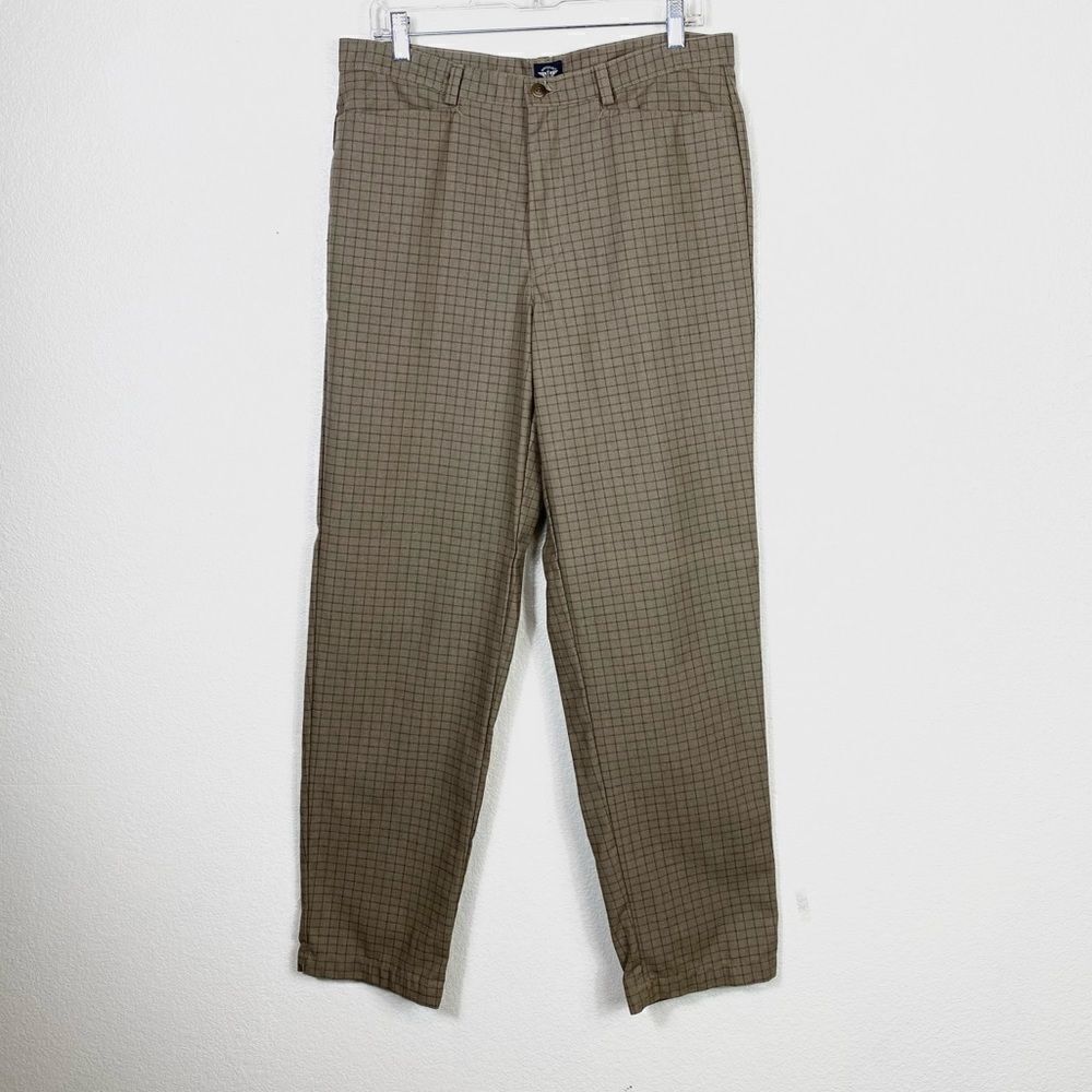 Vintage Dockers Women’s Tan & Black Plaid Plane Trouser Pants